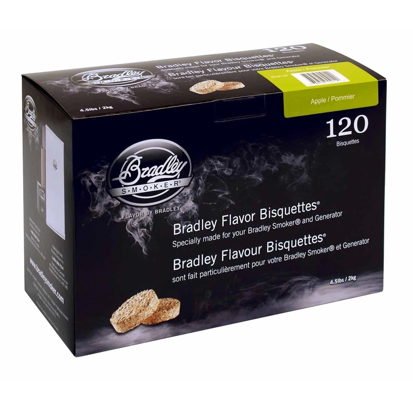 Boite 120 Bisquettes Pomme - Bradley Smoker 1 Boite 120 Bisquettes Pomme - Bradley Smoker