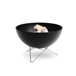 Brasero Rond Acier émaillé Noir Bowl + Pied Bas + Plancha - Höfats -Foyer Extérieur Pour Barbecue bowl hofats pied bas plancha 4260447330931 5