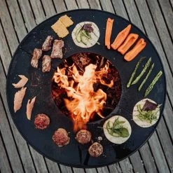 Brasero Rond Acier émaillé Noir Bowl + Pied Bas + Plancha - Höfats -Foyer Extérieur Pour Barbecue bowl hofats pied bas plancha 4260447330931 8