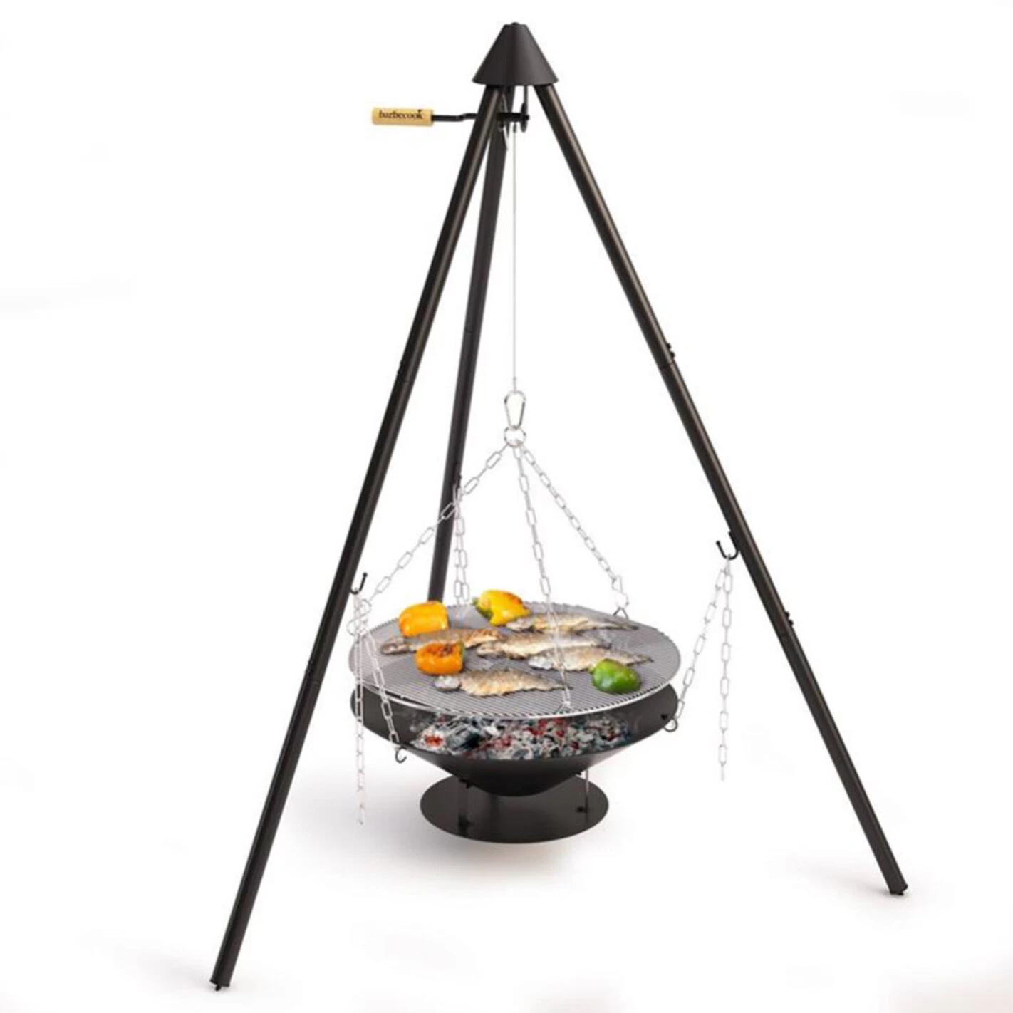 Brasero Junko ø60 Cm Fonte + Trépied + Grille Acier Chromé + Housse - Barbecook 2 Brasero Junko ø60 Cm Fonte + Trépied + Grille Acier Chromé + Housse - Barbecook – Image 2