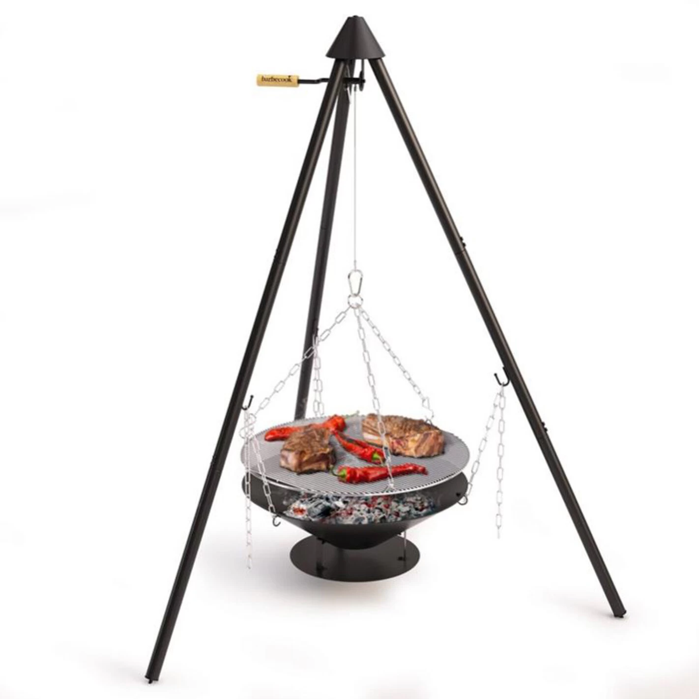 Brasero Junko ø60 Cm Fonte + Trépied + Grille Acier Chromé + Housse - Barbecook 3 Brasero Junko ø60 Cm Fonte + Trépied + Grille Acier Chromé + Housse - Barbecook – Image 3