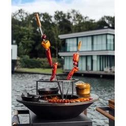 Brasero OFYR Island Noir 100 Tablette Teck + Housse -Foyer Extérieur Pour Barbecue brasero ofyr island noir 100 100 tablette bois 7436933035056 2