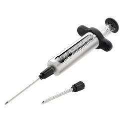 Seringue à Marinade Inox 2 Aiguilles + 2 Brosses - Napoleon