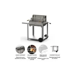 Barbecue Charbon Mendy Inox Marin + Chariot Inox + Tournebroche - Le Marquier -Foyer Extérieur Pour Barbecue mendy inox sur chariot le marquier 3339380167155 4
