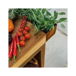 Billot Corten Et Bois De Teck 90 Cm - Ofyr -Foyer Extérieur Pour Barbecue ofyr billot range bois 90 cm 7430440799784 3