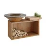 Brasero Plancha OFYR Island 100 En Corten + Plan De Travail Teck