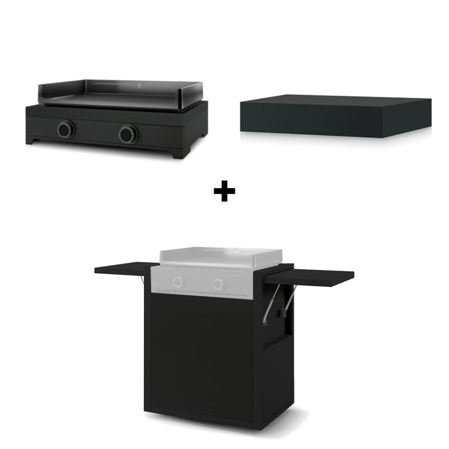 Pack Plancha Gaz Modern 60 Noir - Forge Adour 1 Pack Plancha Gaz Modern 60 Noir - Forge Adour