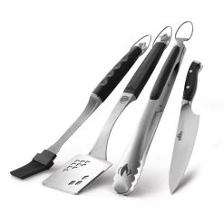 Pince + Couteau + Spatule + Pinceau Premium En Inox - Napoleon*