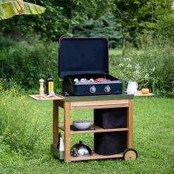 Plancha Gaz Enosign 65 Bleue Navy Avec Capot - ENO* -Foyer Extérieur Pour Barbecue plancha enosign 65 bleue navy capot gaz eno 3224780040088 3