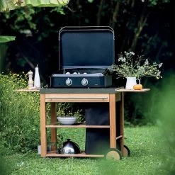 Plancha Gaz Enosign 65 Bleue Navy Avec Capot - ENO* -Foyer Extérieur Pour Barbecue plancha enosign 65 bleue navy capot gaz eno 3224780040088 6