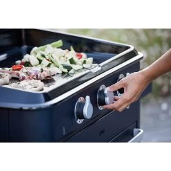 Plancha Gaz Enosign 80 Bleue Navy Avec Capot - ENO* -Foyer Extérieur Pour Barbecue plancha enosign 80 bleue navy capot eno 3224780040095 5