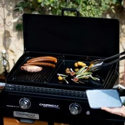 Plancha Gaz Blue Flame LXD Twin + Couvercle - Campingaz -Foyer Extérieur Pour Barbecue plancha gaz blue flame lxd twin campingaz 3138522119416 3