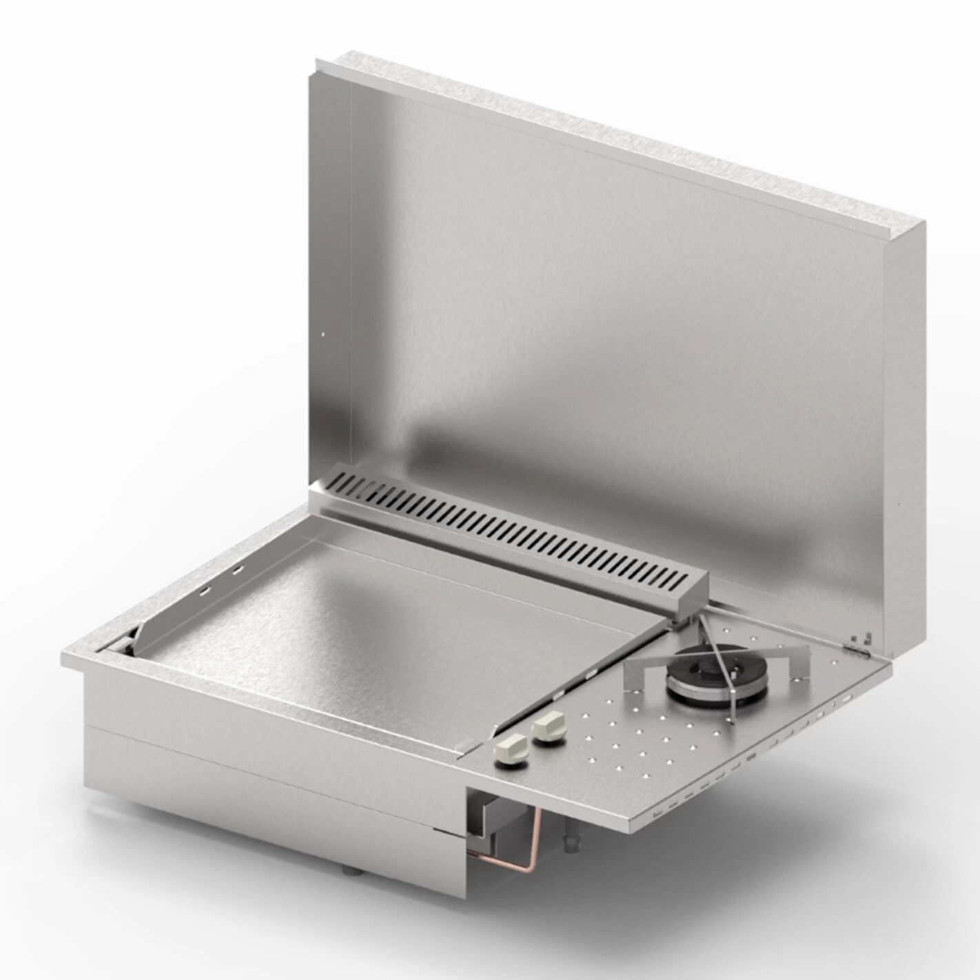 Plancha Inox Gaz Encastrable Oasi 55 Lisse Feu Dual - Planet 1 Plancha Inox Gaz Encastrable Oasi 55 Lisse Feu Dual - Planet