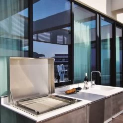 Plancha Gaz Encastrable Oasi 55 Lisse Rainurée - Planet -Foyer Extérieur Pour Barbecue plancha planet inox gaz oasi 55 lisse rainuree 8033945789046 3