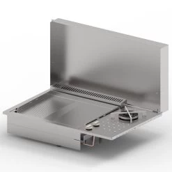 Plancha Gaz Encastrable Oasi 80 Lisse Rainurée Feu Dual - Planet