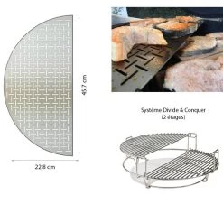 Kamado Joe Plaque Demi Lune Inox Kamado Classic Joe -Foyer Extérieur Pour Barbecue plaque demi lune inox classic joe kamado 0811738021256 2