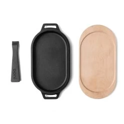 Poêle Ovale Fonte + Manche Amovible + Base En Bois - Ooni 10 Poêle Ovale Fonte + Manche Amovible + Base En Bois - Ooni -Foyer Extérieur Pour Barbecue poele ovale fonte ooni 5060568342023 3