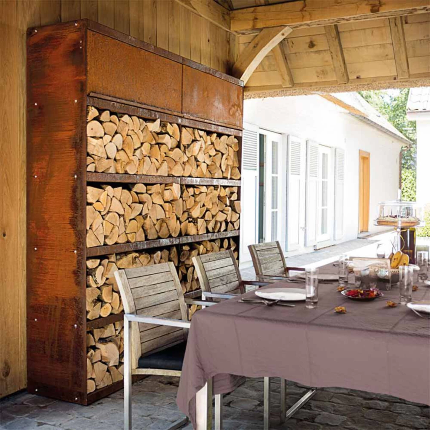 Etagère Range Bois Corten 200 - Ofyr 2 Etagère Range Bois Corten 200 - Ofyr – Image 2