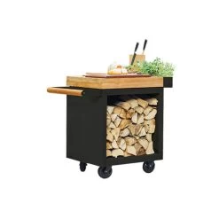 Table Mise En Place Noire Pro 65 Bois De Teck - Ofyr 6 Table Mise En Place Noire Pro 65 Bois De Teck - Ofyr -Foyer Extérieur Pour Barbecue table noire pro 65 teck 2020000022084 2